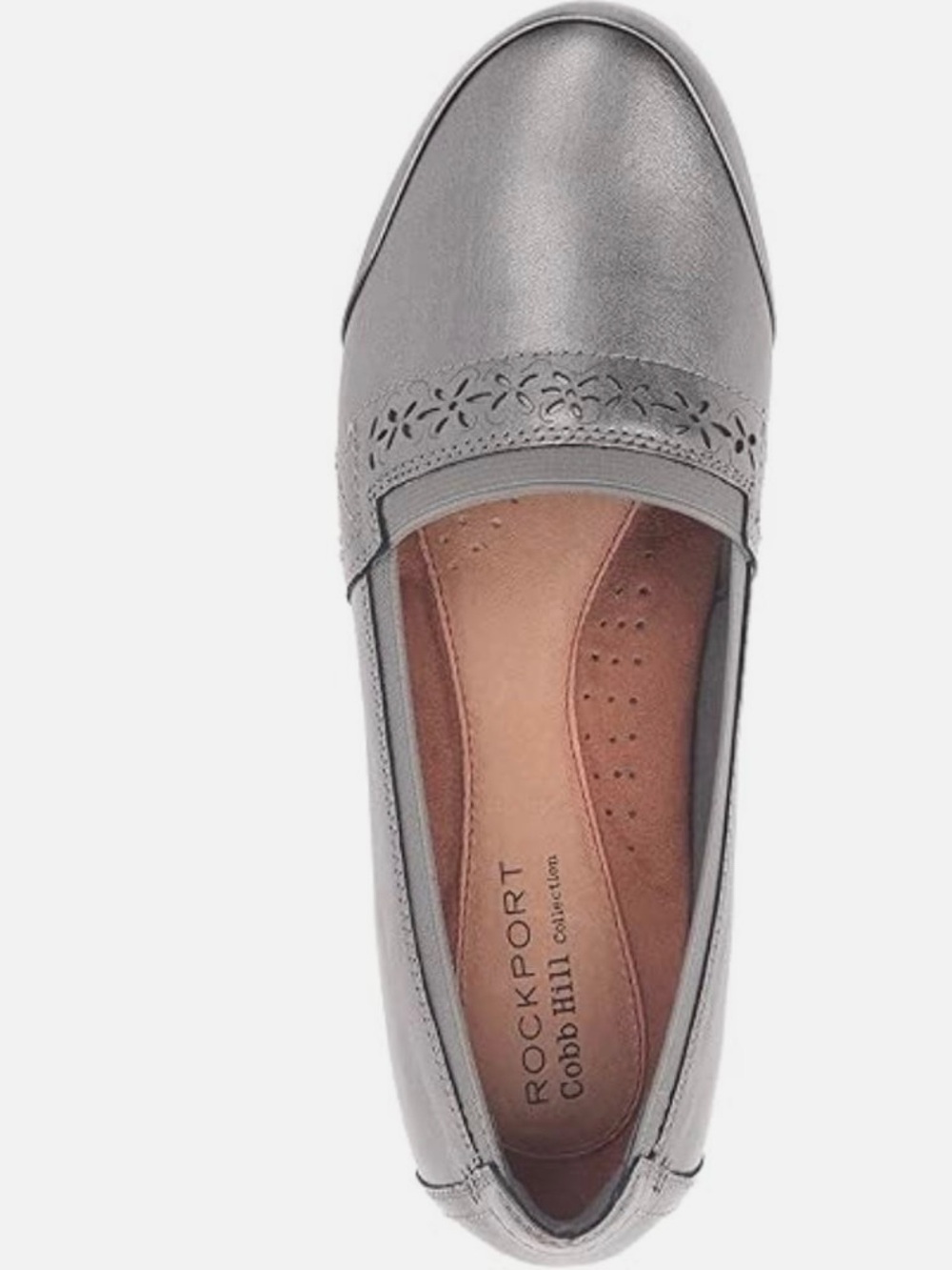 Rockport Cobb Hill Collection Gigi Gray Slip-On Leather Flats Size 7.5M